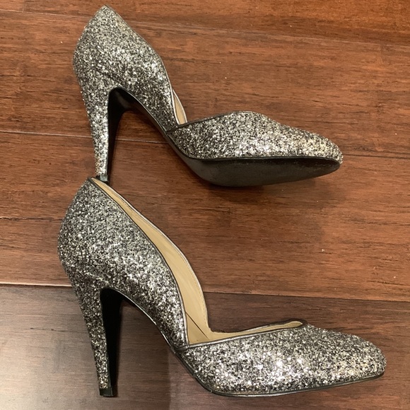 Nine West heels silver shoes 7M - Picture 3 of 5